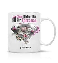 Kişiye özel Kahraman Anne'ye, Yazılı Hediye Çay Kahve Kupa Bardak-anne1