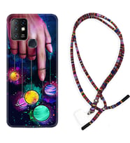 INFINIX Hot 8 9 10 11S Hot 10 Play 10T Kılıf Boyun Asklı Rasta Silikon Finger planet 1740