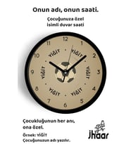 İsme Özel Futbol Topu Çocuk Odası Duvar Saati Orta Boy 30 cm Siyah Camlı Sessiz