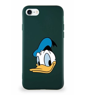 Apple iPhone 7 Soft Premier Kapak Donald Duck-B Tasarımlı Silikon Kılıf - Yeşil (Şeffaf)