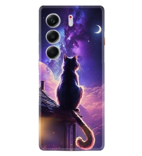 Camon 40 4G Kılıf Boutique Baskılı Resimli Damdaki Kedi Pcode -091