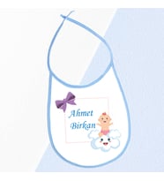 İsimli Bebek Önlüğü (Mavi)