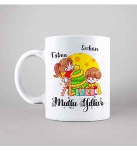 Mutlu Yıllar & Merry Christmas Yılbaşı Kupası Kişiye Özel