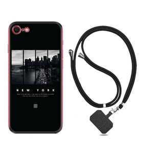 Apple iPhone 5 6 7 8 Plus Se XR Kılıf Boyun Askılı Silikon New York 1612