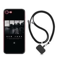 Apple iPhone 5 6 7 8 Plus Se XR Kılıf Boyun Askılı Silikon New York 1612