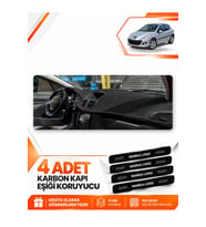 PEUGEOT 207 (2007-2012) Uyumlu Ön Torpido Koruma Kılıfı Halısı - Siyah