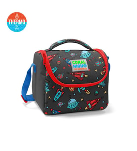 Coral High Kids Koyu Gri Kırmızı Uzay Desenli Thermo Beslenme Çantası 11808