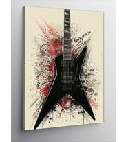 Kanvas Tablo Rock Gitar Çizimi