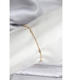 14K Gold Renk Kaplama Topçuklu Model CM Kadın Bileklik - TJ-BB8138