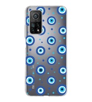 PrintiFy Xiaomi Mi 10T ile Uyumlu 1mm Slim Fit Nazar Boncuğu 1 Baskılı Şeffaf  Kılıf