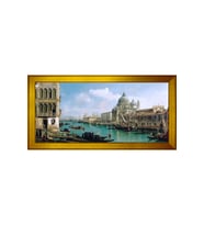 Manzara Temalı Kanvas Tablo 80 x 110 cm Gold Çerçeve