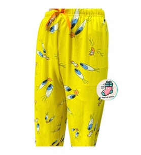 Lüx Unisex Mikro Süet Cepsiz Pijama Altı Tek Alt S7 - Çorap Hediyeli. (Sarı)