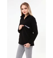 Luvmabelly MYRA4550 Fermuarlı Emzirme Polar -Siyah