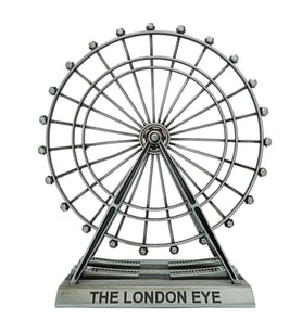 Vintage Metal İngiltere Dönme Dolap XL 21cm Gümüş London Eye Biblo No.2