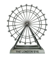 Vintage Metal İngiltere Dönme Dolap XL 21cm Gümüş London Eye Biblo No.2