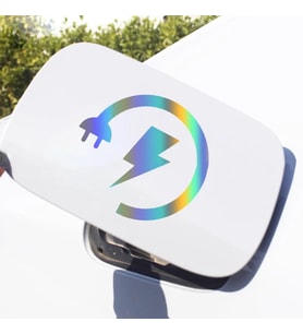 Elektrikli Araba Priz Söket Sarj Etiketi Depo Sticker 13 Cm Hologram