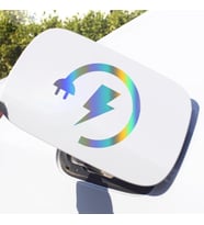 Elektrikli Araba Priz Söket Sarj Etiketi Depo Sticker 13 Cm Hologram