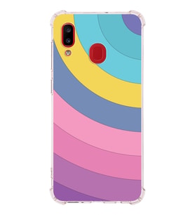 Samsung Galaxy A20  Köşe Korumalı Antişok Kapak Renk Cümbüşü Tasarımlı  Silikon Kılıf (Şeffaf)