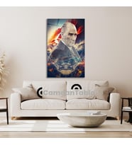 Atatürk ve Bayrak Cam Tablo