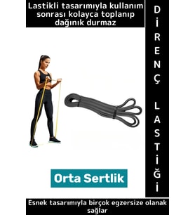 Premium Fitness Squat Pilates Jimnastik Spor Aerobik Egzersiz Hafif Orta Sertlik Direnç Lastiği