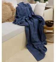 Koza Home Plaid İndigo Tek Kişilik Battaniye 160x220 15016