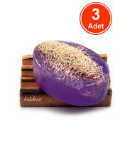 Kabak Lifli El Yapımı Doğal Lavanta Yağı Sabunu 120 G x 3 Adet