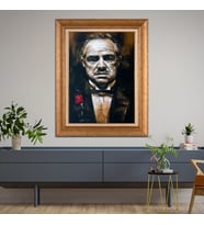 Altın Varaklı Paspartulu Çerçeveli  Tablo nat1274