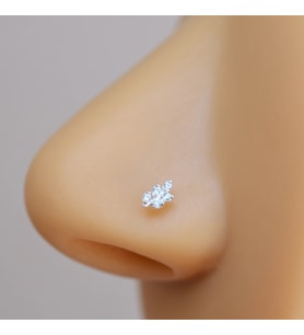925 Ayar Mini Yaprak  Model Hızma  Çiçek Figürlü Burun Piercingi