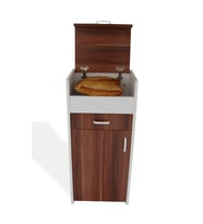 Vena Ekmek Dolabı (Ekmek Tahtası hediyeli) Çok Amaçlı Dolap - (45x35x98h) (Beyaz - Ceviz)