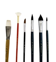 Karışık fırça seti üstün kalite 6 adet, sulu boya, akrilik, gouache, yağlı boya, resim sanatı, çini