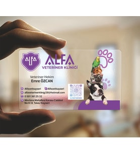 0.500 MİKRON ŞEFFAF BUZLU PVC KARTVİZİT - VETERİNER - 500 ADET