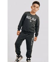 Breeze Erkek Çocuk Eşofman Takımı Müzik Temalı Kulaklık Baskılı 4-8 Yaş, Koyu Gri Melanj