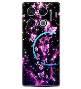 Infinix GT 20 Pro Kılıf Boutique Baskılı Resimli Pembe Neon Kelebekler Pcode -100