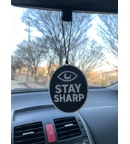 Dikiz Aynası Süsü – Stay Sharp! - Çift Yönlü 3D Baskı, Plastik, Cam Çizmez