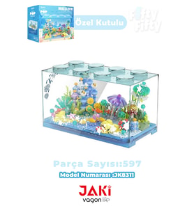 JAKİ Maker Pop Serisi Akvaryum 597 Parça Oyucak Yapım Seti -FFJK8311