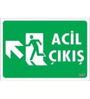 Pvc Levha quot;Acil Çıkışquot; 17,5*25 cm