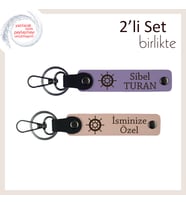Arkadaşınıza Uygun, Şık ve Kullanışlı Gemi Temalı Deri Set, Mor Menekşe-Yavru Ağzı