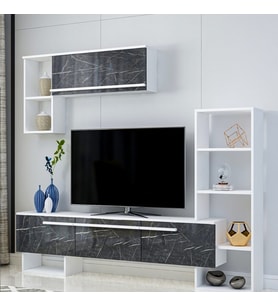 TV Ünitesi Star Beyaz Mermer Desen
