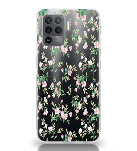 Oppo Reno 5 Lite Uyumlu Çiçek Desenli Şeffaf Telefon Kılıfı
