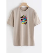 Unisex Crazy Banana Baskılı T-shirt (Bej)
