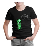 Minecraft - Creepers Gonna Creep Siyah Çocuk Tshirt