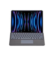 Apple T5509D iPad Pro 12.9 (2022) Kılıf Palermo Ledli Klavyeli Standlı Tablet Kılıfı - Siyah