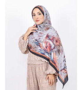 Luissa Bambu Kraş Şal Pastel Desen Siyah