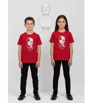 Çocuk Atatürk Baskılı Yarım Kollu T-shirt (Kırmızı)