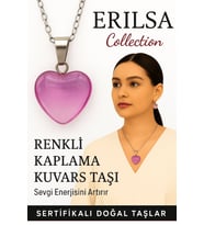 Sertifikalı Renkli Kaplama Kuvars Taşı Kolye (Pembe) – Sevgi Enerjisi, Ruhsal Arınma ve Zarafet (Çok Renkli)
