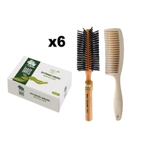 Tariş Zeytinyağlı El ve Saç Sabun 125 gr 6 Adet Sabun Bio Care Tarak Saç Fırçası Klasik Şekil Verme Fön 1+1 Adet