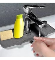 OLLEVRA Lavabo İçin Musluk Sapı Damlama Tutucu Raf Mutfak Tezgahı Sıçrama Koruma Silikon Esnek Mat