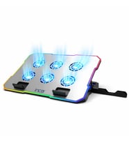 INC-618GMS 6 Fanlı RGB Laptop Soğutucu Stand 9-17”  2400 RPM 10 LED Mod 5 Kademe Yükseklik Ayarlı