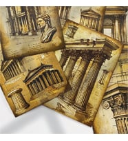 A6 (10,5x14,8 cm) Tarihi Yapılar Temalı 6’lı Kağıt Seti  Scrapbook, Ajanda, Planlayıcı Kullanımına Uygun (Çok Renkli)