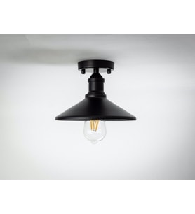 RİOLİGHT RETRO TEKLİ METAL PLOFONYER AVİZE ŞAPKA ÇAPI: 22CM (Siyah)